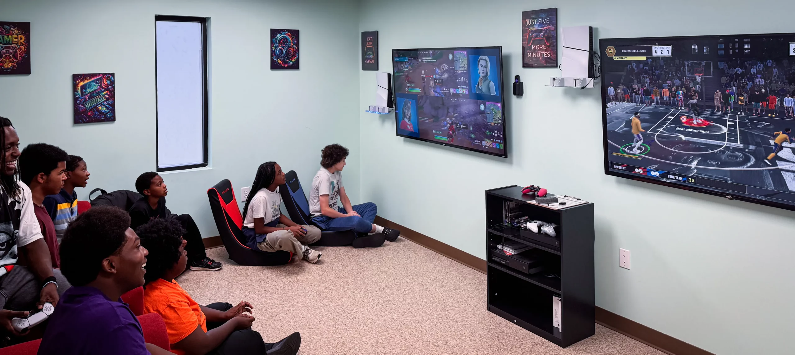 Youth in game room