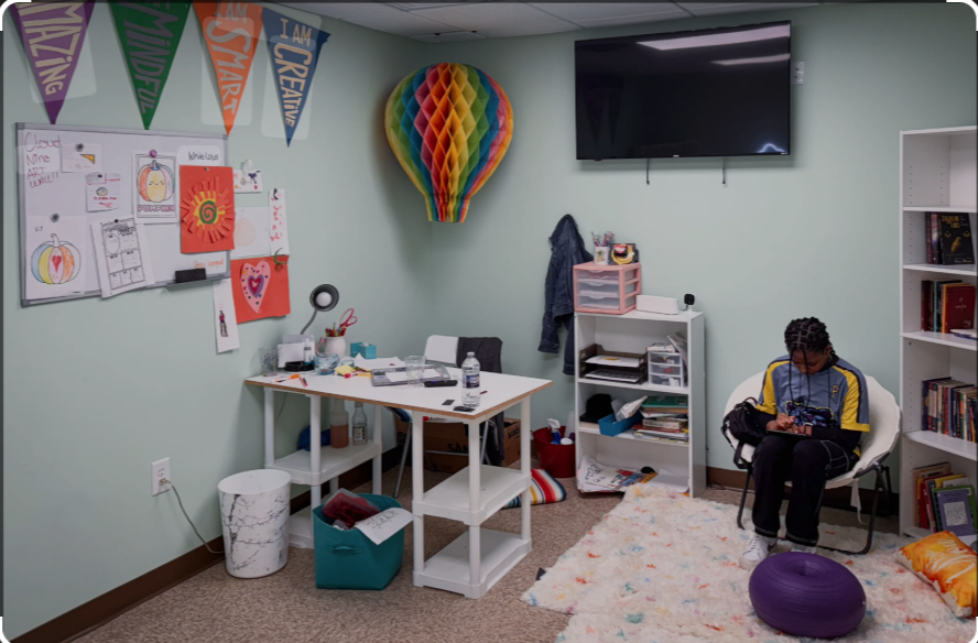 Youth in calming room